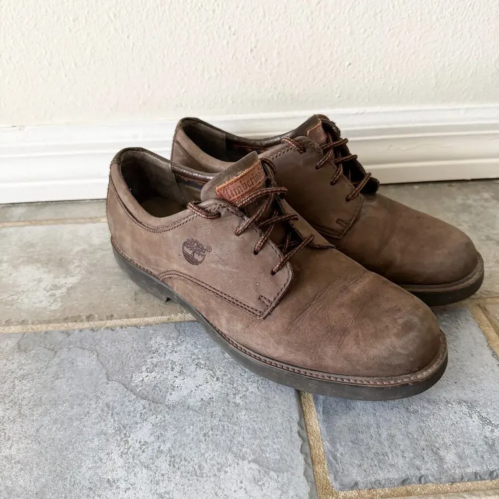 Timberland Men’s Size 10 Brown Leather Oxford Casual Shoes Lace Up